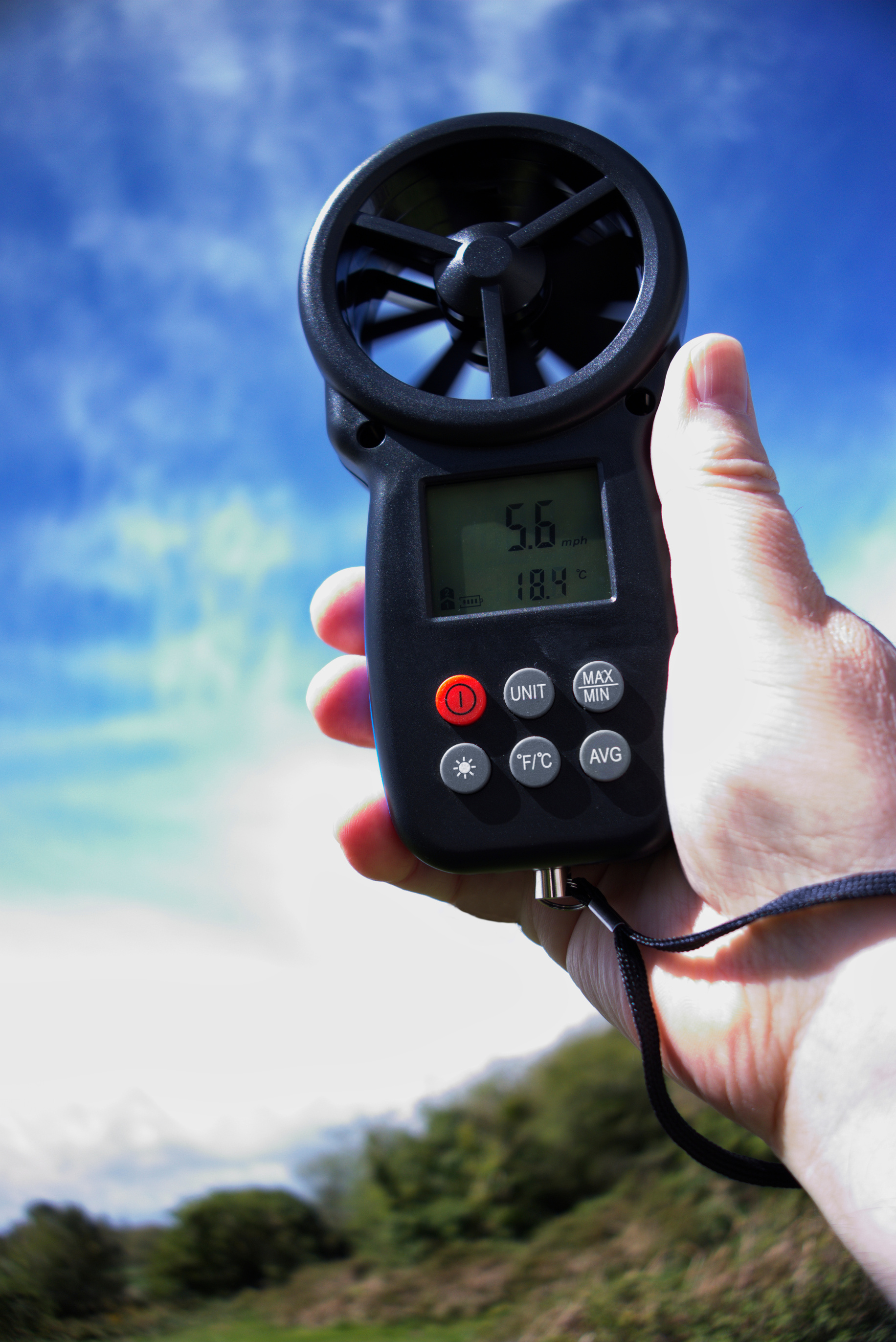 Hand held anemometer