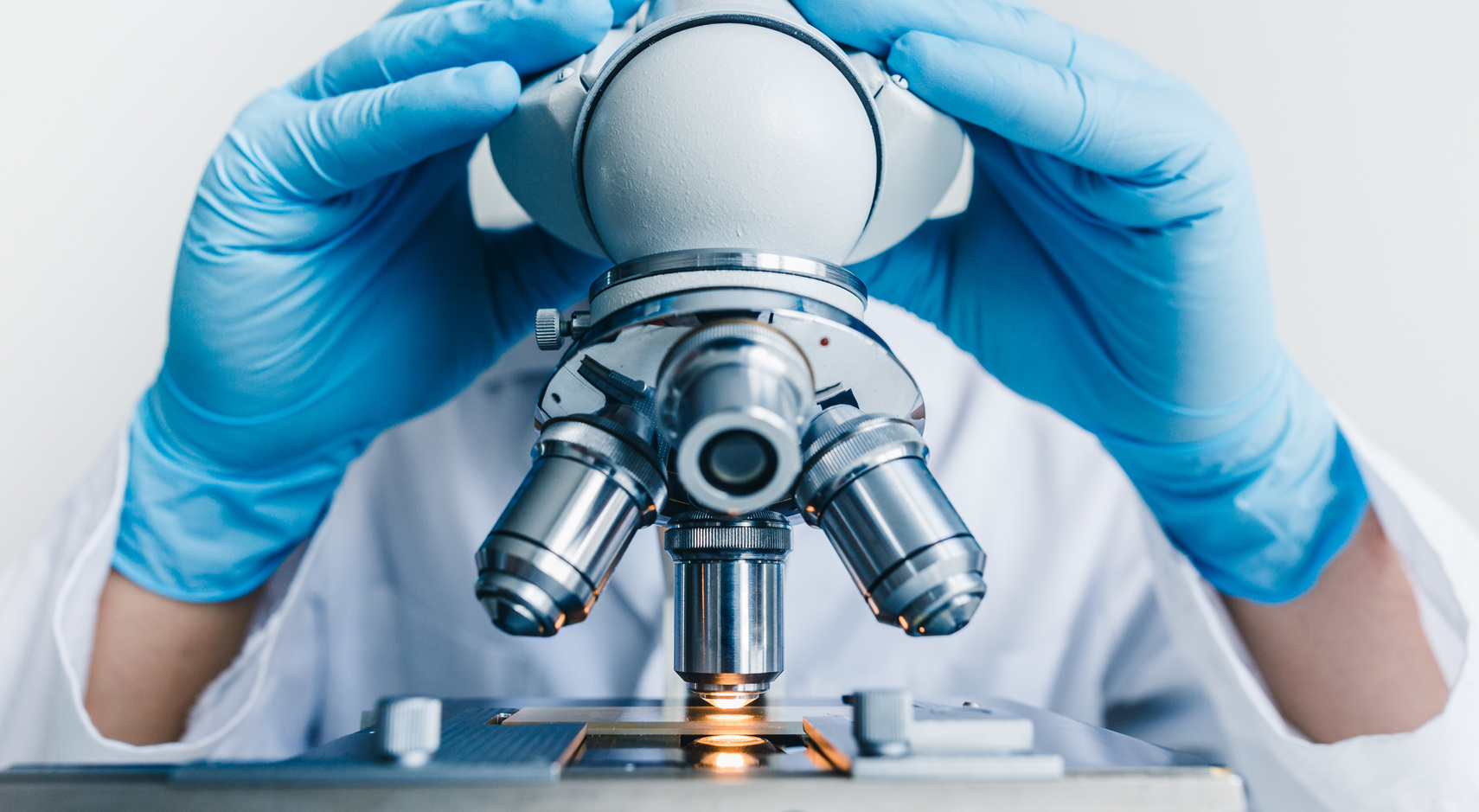 Close-up shot of microscope