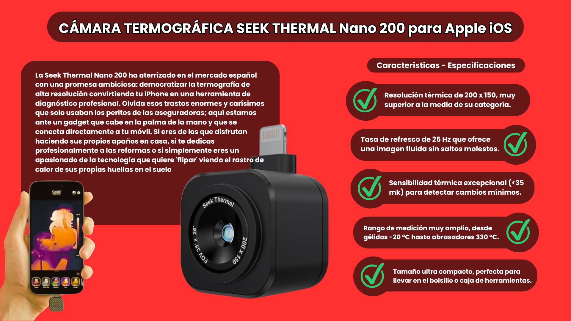 Cámara Termográfica SEEK Thermal para iPhone