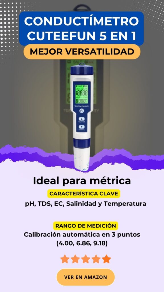 Conductímetro portátil Cuteefun 5 en 1