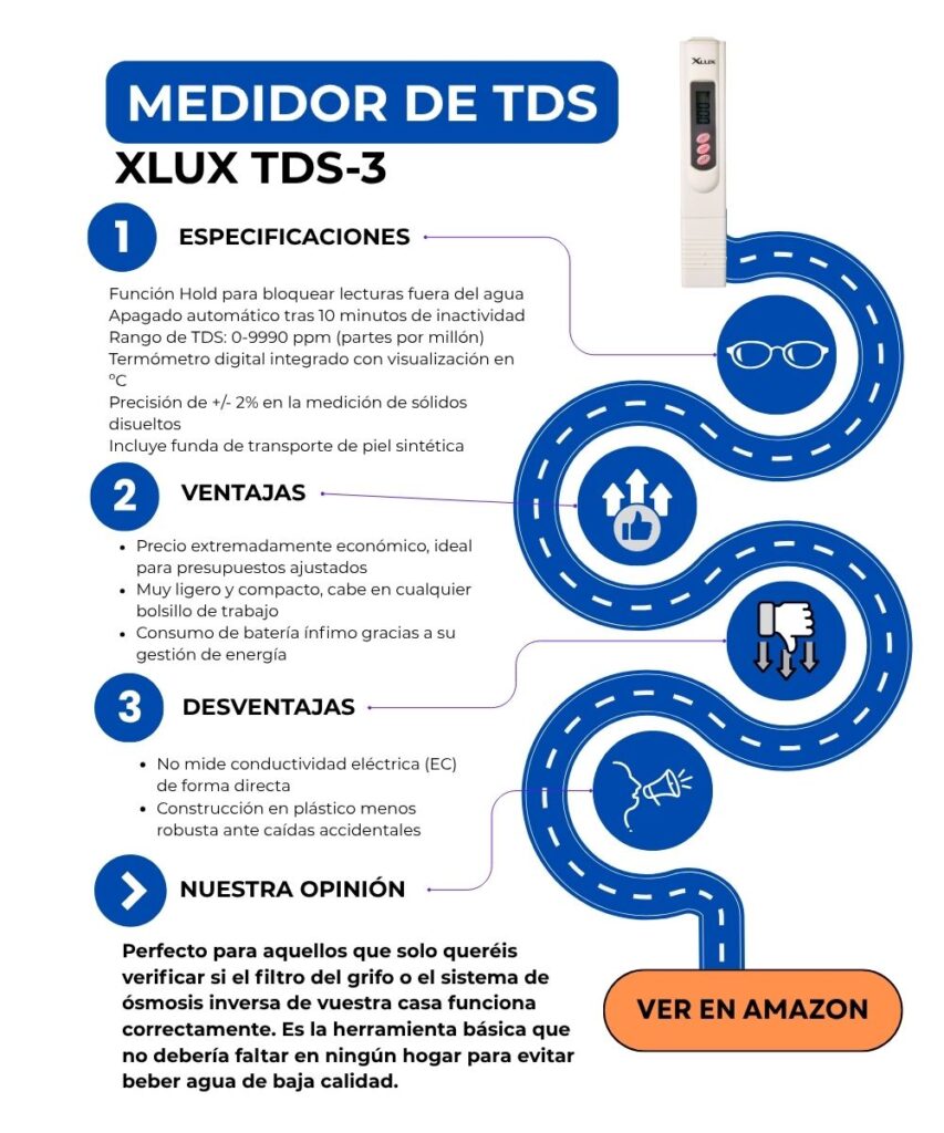 Mejores Conductimetros - Medidor de TDSXLUX TDS-3