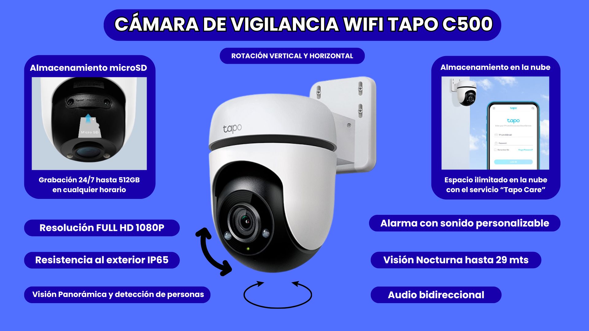 Cámara de Vigilancia WIFI Tapo C500