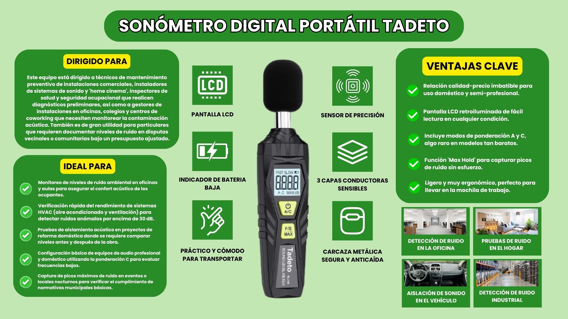 Sonometro digital portatil tadeto