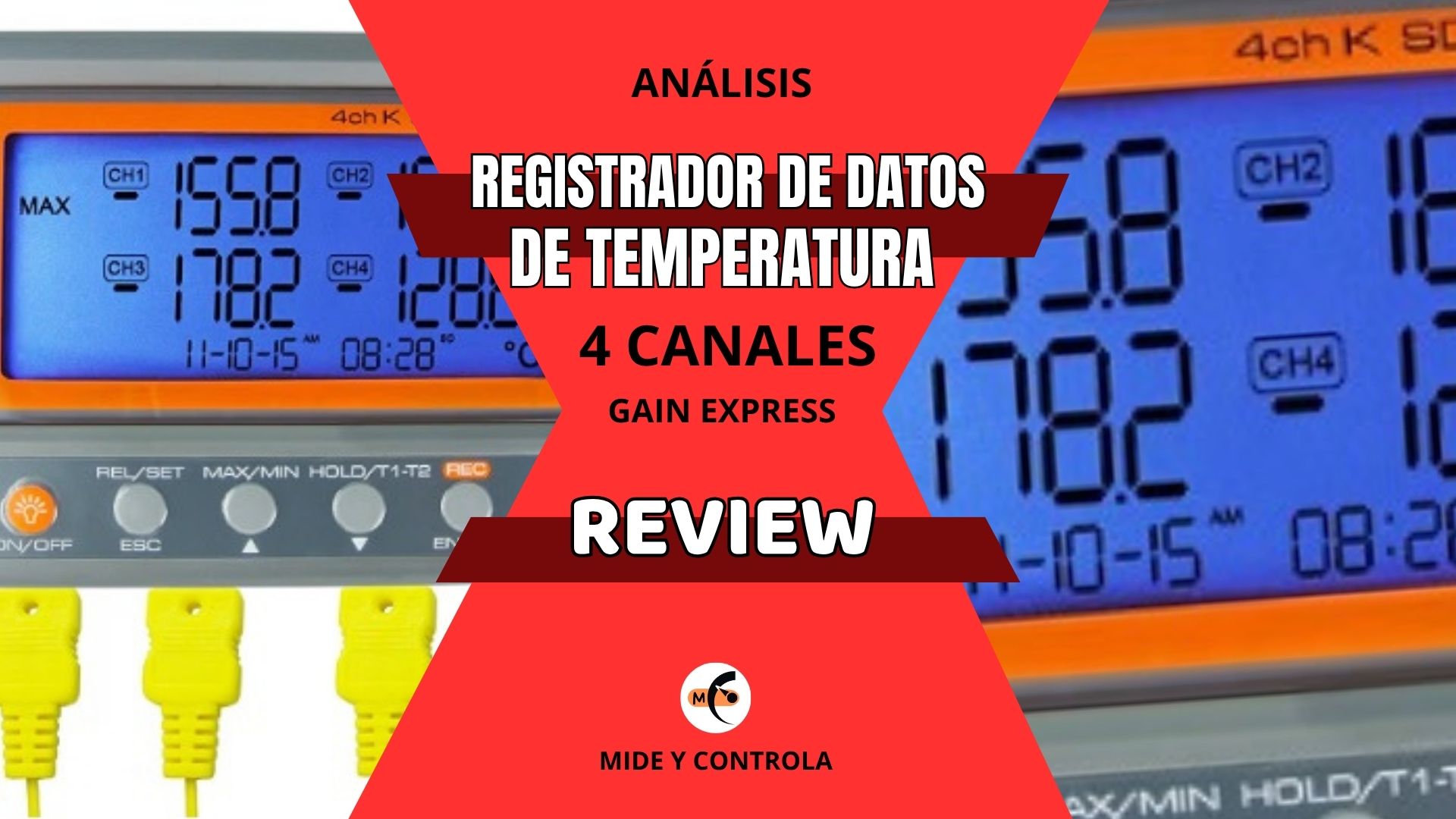 Termómetro De 4 Canales Tipo K Con Tarjeta SD Y Registrador DE Datos
