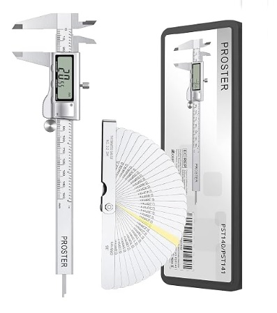 Calibre digital Proster de 150mm con kit de galgas de 32 hojas